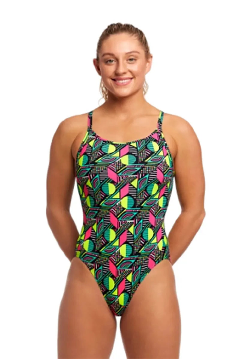Funkita Ladies Diamond Back One Piece Dot Matrix-3